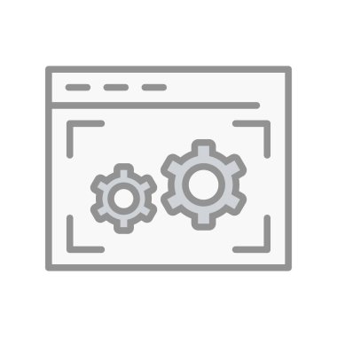 Web Ayarları Doldurulmuş Işık Vektörü Simgesi Tasarımı