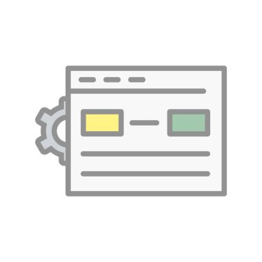 Web Ayarları Doldurulmuş Işık Vektörü Simgesi Tasarımı