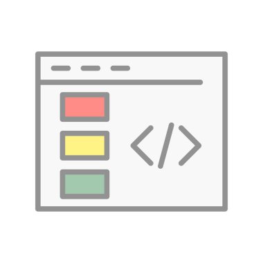 Web Sitesi Dolu Işık Vektörü Simgesi Tasarımı