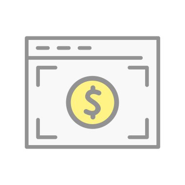 Dollar Dolu Işık Vektörü Simgesi Tasarımı