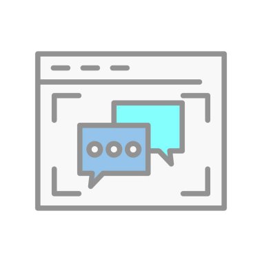 Çevrimiçi Sohbet Işık Vektörü Simgesi Tasarımı