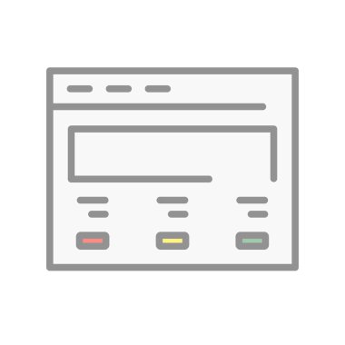 Web Sitesi Dolu Işık Vektörü Simgesi Tasarımı