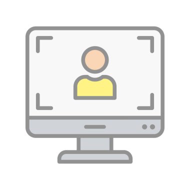 Bilgisayar Doldurulmuş Işık Vektörü Simgesi Tasarımı