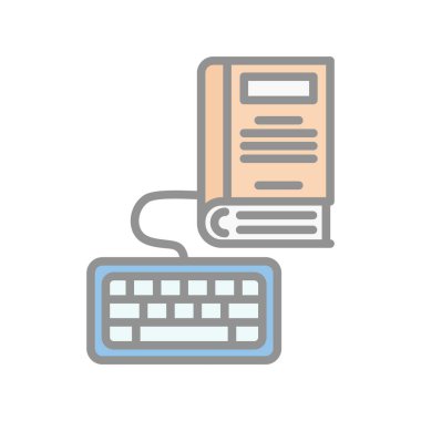 Klavye Dolu Işık Vektörü Simgesi Tasarımı