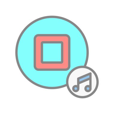 Dur Düğmesi Doldurulmuş Işık Vektörü Simgesi Tasarımı