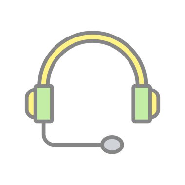Kulaklık Doldurulmuş Işık Vektörü Simgesi Tasarımı
