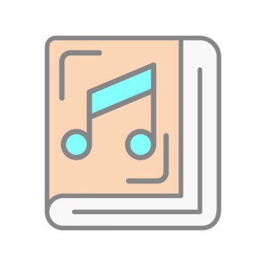 Müzik Kitabı Işık Vektörü Simgesi Tasarımı Doldurdu