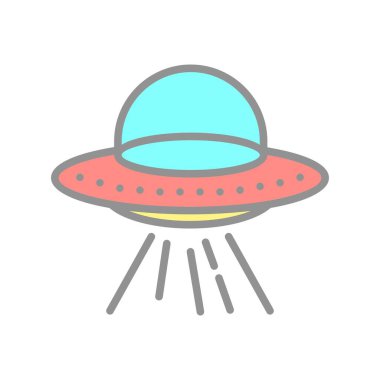 Ufo Satırı Işık Vektörü Simgesi Tasarımı