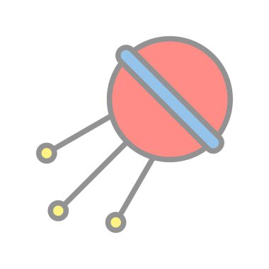 Sputnik Satırı Işık Vektörü Simgesi Tasarımı