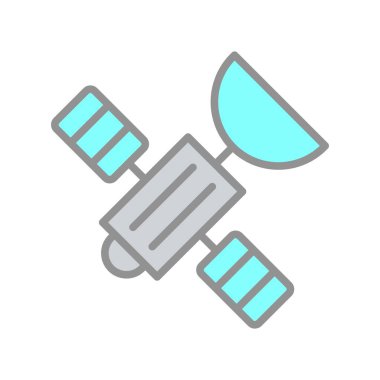 Uydu Satırı Doldurulmuş Işık Vektörü Simgesi Tasarımı