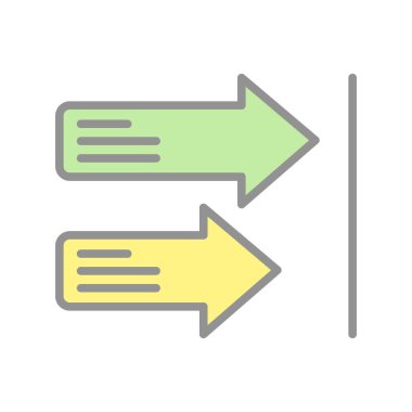 Sağ Oklar Satırı Işık Vektörü Simgesi Tasarımı