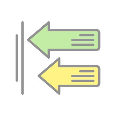 Sol Oklar Satırı Işık Vektörü Simgesi Tasarımı