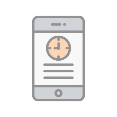 Saat Satırı Dolu Işık Vektörü Simgesi Tasarımı