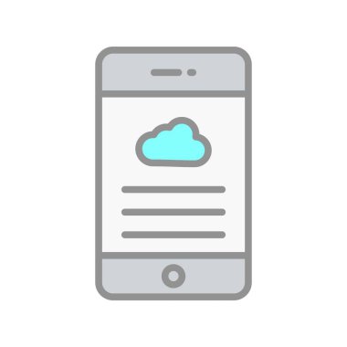 Bulut Satırı Dolu Işık Vektörü Simgesi Tasarımı