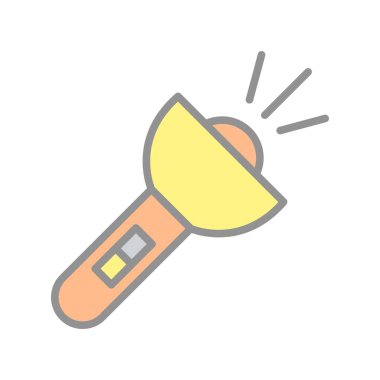 Meşale Satırı Doldurulmuş Işık Vektörü Simgesi Tasarımı