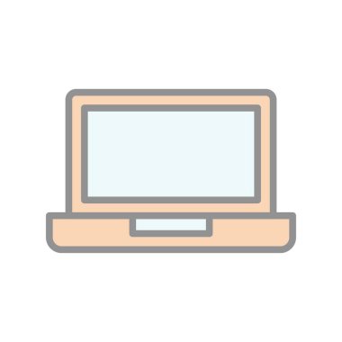 Laptop Satırı Doldurulmuş Işık Vektörü Simgesi Tasarımı