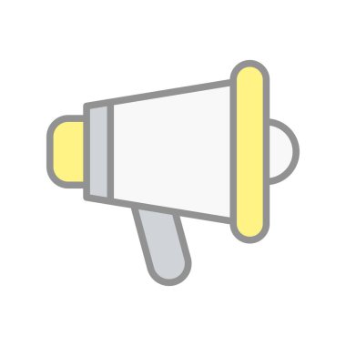 Megafon Satırı Işık Vektörü Simgesi Tasarımı Dolduruldu