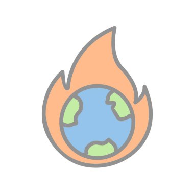 Ateş Satırı Doldurulmuş Işık Vektörü Simgesi Tasarımı