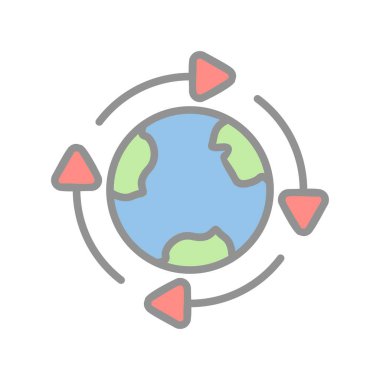 Satırı Yeniden Kullan Dolu Işık Vektörü Simgesi Tasarımı