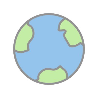 Gezegen Satırı Doldurulmuş Işık Vektörü Simgesi Tasarımı