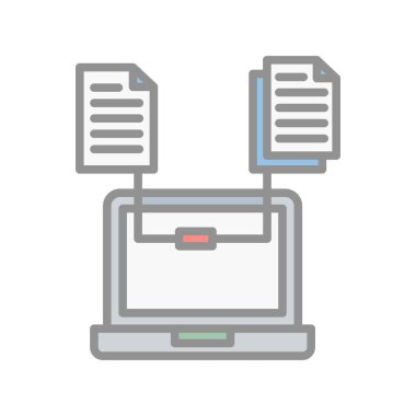 Belge Satırı Doldurulmuş Işık Vektörü Simgesi Tasarımı