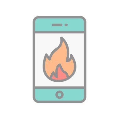 Ateş Satırı Doldurulmuş Işık Vektörü Simgesi Tasarımı