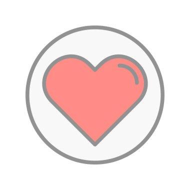 Kalp Doldurulmuş Işık Vektörü Simgesi Tasarımı