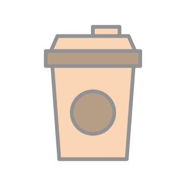 Kahve Doldurulmuş Işık Vektörü Simgesi Tasarımı