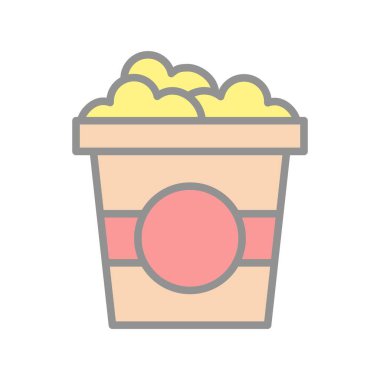 Patlamış mısır Işık Vektörü Simgesi Tasarımı