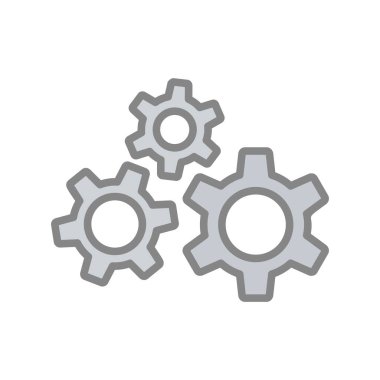 Gear Doldurulmuş Işık Vektörü Simgesi Tasarımı
