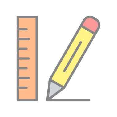 Cetvel Doldurulmuş Işık Vektörü Simgesi Tasarımı