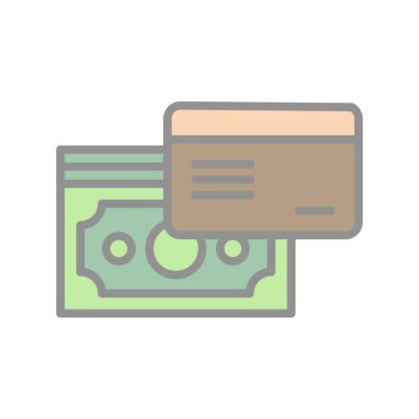 Banknotes Doldurulmuş Işık Vektörü Simgesi Tasarımı