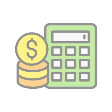 Finans Doldurulmuş Işık Vektörü Simgesi Tasarımı