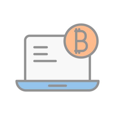 Laptop Doldurulmuş Işık Vektörü Simgesi Tasarımı