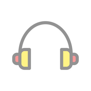 Kulaklık Doldurulmuş Işık Vektörü Simgesi Tasarımı