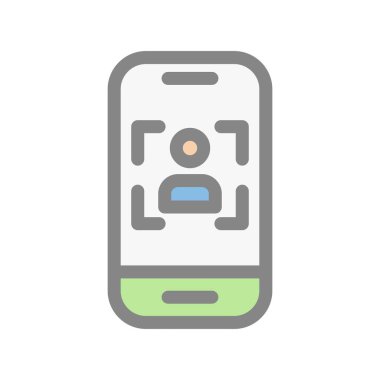 Selfie Doldurulmuş Işık Vektörü Simgesi Tasarımı