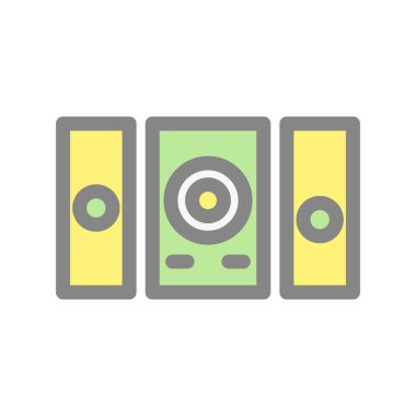 Stereo Doldurulmuş Işık Vektörü Simgesi Tasarımı