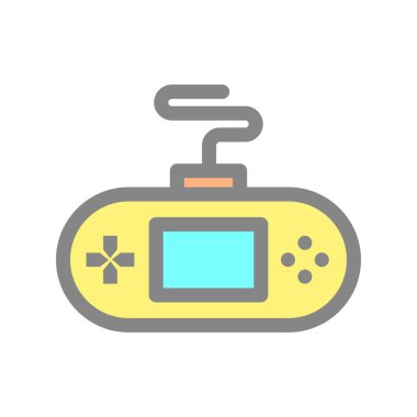 Oyun Konsolu Dolu Işık Vektörü Simgesi Tasarımı