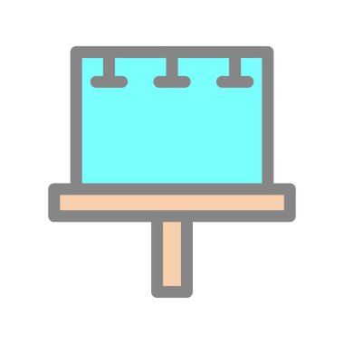 Billboard Dolu Işık Vektörü Simgesi Tasarımı