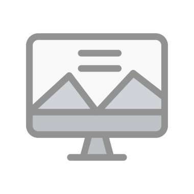 Bilgisayar Doldurulmuş Işık Vektörü Simgesi Tasarımı