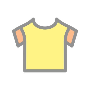 T-Shirt Doldurulmuş Işık Vektörü Simgesi Tasarımı
