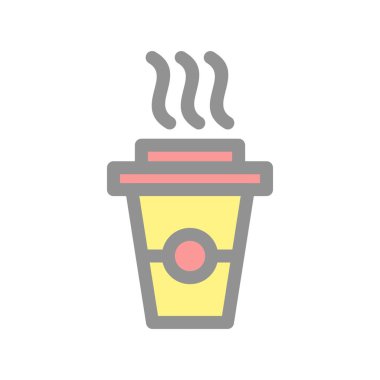 Kahve fincanı Işık Vektörü Simgesi Tasarımı