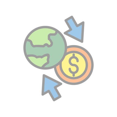 Dünya Dolu Işık Vektörü Simgesi Tasarımı