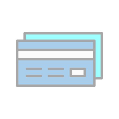 Kredi Kartı Doldurulmuş Işık Vektörü Simgesi Tasarımı