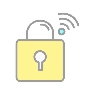 Asma kilit Doldurulmuş Işık Vektörü Simgesi Tasarımı