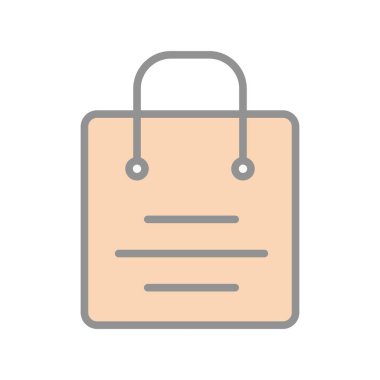 Alışveriş Torbası Doldurulmuş Işık Vektörü Simgesi Tasarımı