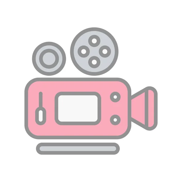 Videokamera Gefülltes Licht Vector Icon Desig — Stockvektor