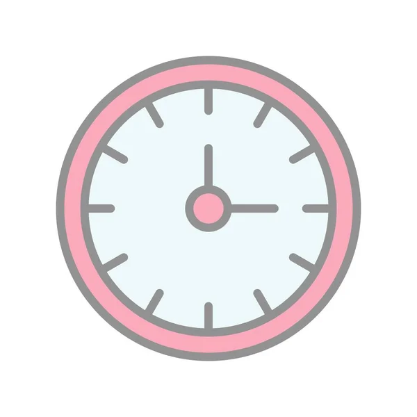 Clock Line Filled Light Vector Icon Desig — Stock Vector