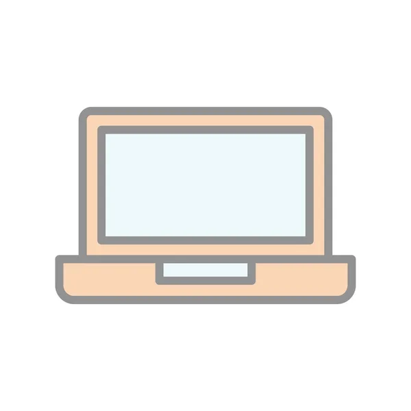 Laptop Line Gefüllter Lichtvektor Icon Desig — Stockvektor