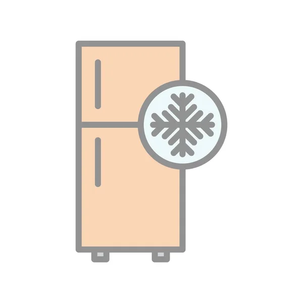 Línea Refrigerador Lleno Luz Vector Icono Desig — Vector de stock
